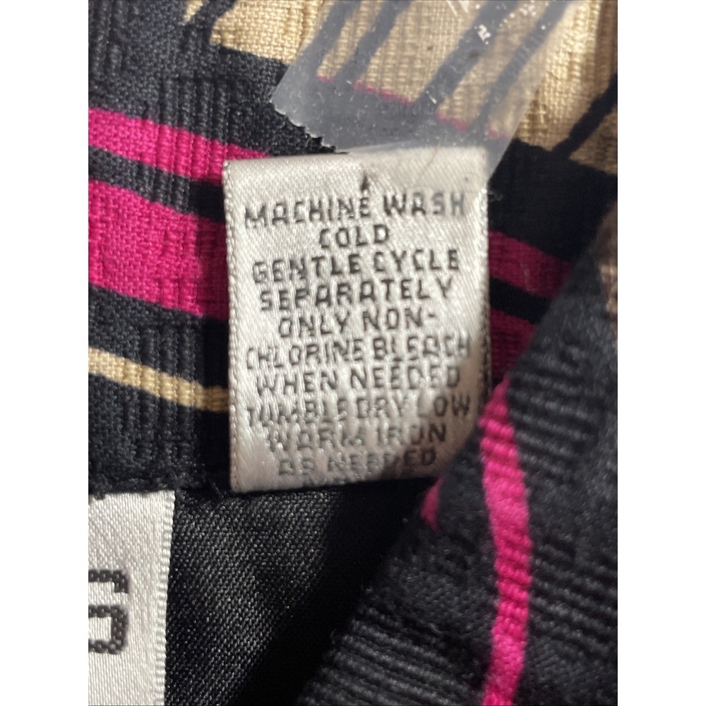 Chico's size 0 pink/black/beige Cotton button Front jacket, 3/4 sleeves Lined - Picture 10 of 14